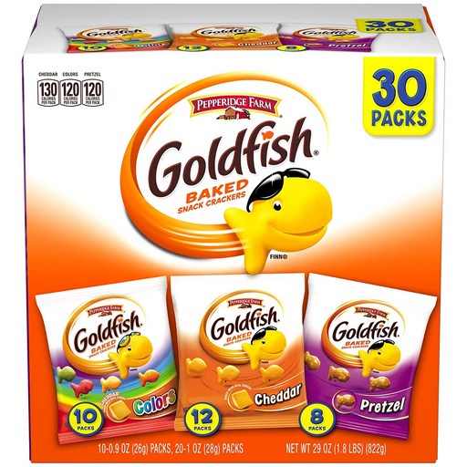 페퍼리지팜 Pepperidge Farm Goldfish Classic Mix Crackers, 29 oz. Variety Pack Box (30개입), 30개입