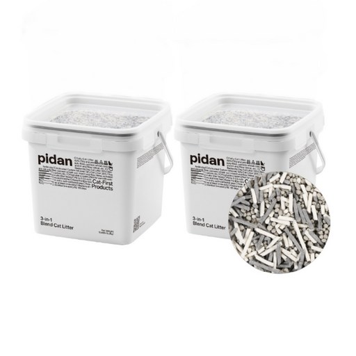 pidan 3in1 三合一混合 寵物貓砂 (豆腐砂 + 活性碳 + 礦砂), 5.2kg, 2桶, 無香