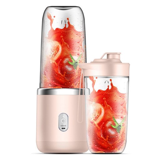 ANKRIC 휴대용 과일 믹서기 무선 소형 전동식 가정용 주스 컵 착즙컵 6중 분쇄날 400ml