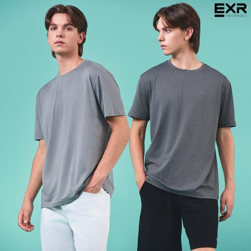 EXR 25SS 올라운드 남성 라운드 티셔츠 11 멜란지그레이다크그레이