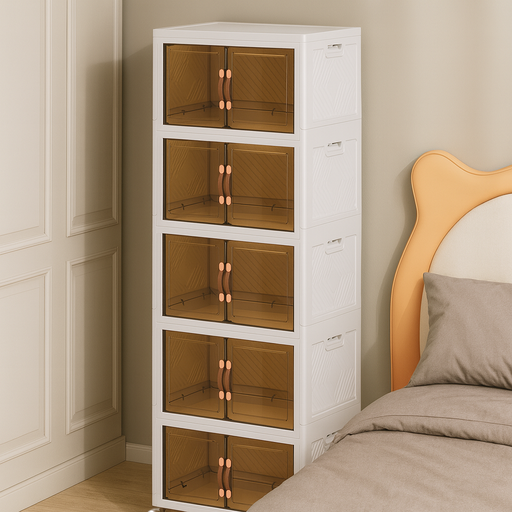 라온프리 프리미엄 대용량 이동식 폴딩 리빙박스, 5개, 화이트