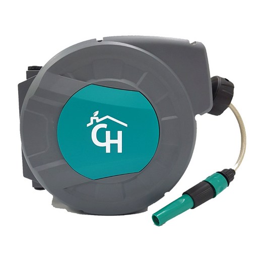 코아하우징 가정용 자동 물 호스 20m 워터 릴 정원 세차 청소 벽고정 분사기, 회색계열, 1개