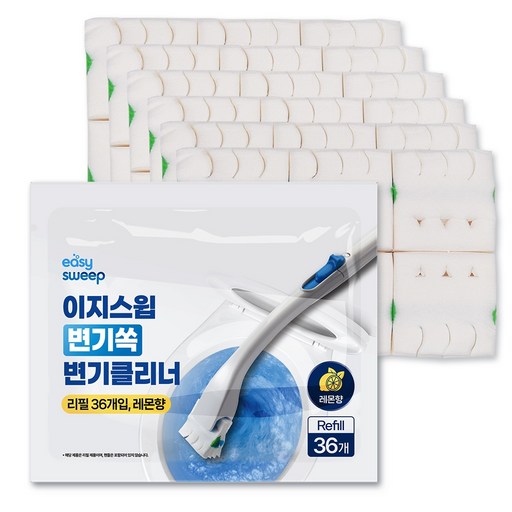 이지스윕 변기쏙 변기클리너 리필 36개입, 레몬향