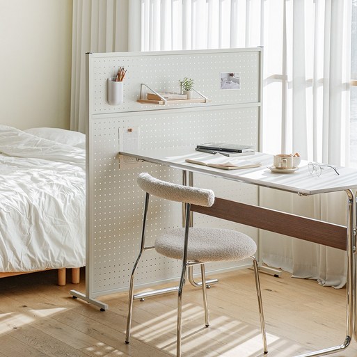 레트로하우스 틴우드 타공판 철제파티션 1200 하프, 화이트