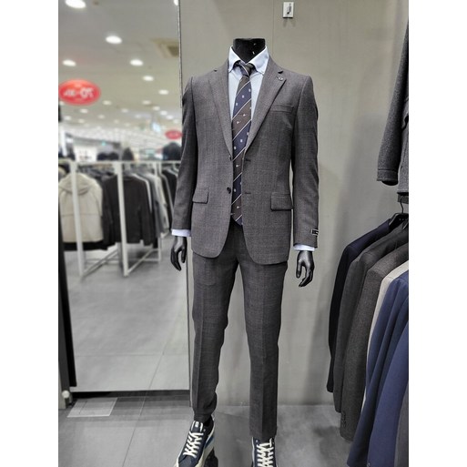 본 BN3FJA015YS 사계절 와인 글렘체크 울혼방 기 슬림핏 스트레치 정장셋트 2706514