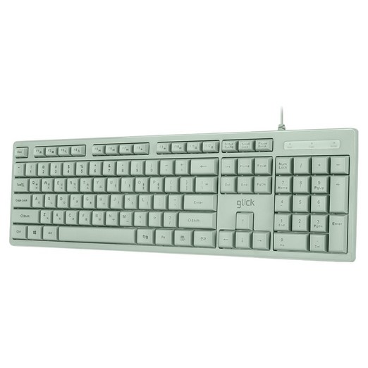 지클릭커 유선 OFFICEPRO 슬림 키보드, 제조사축, OPK10, 그린