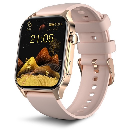 와피크 통화가능 블루투스 스마트워치 X5S 1.91인치 대화면 한글판, 골드, 4.8cm, GPS  블루투스