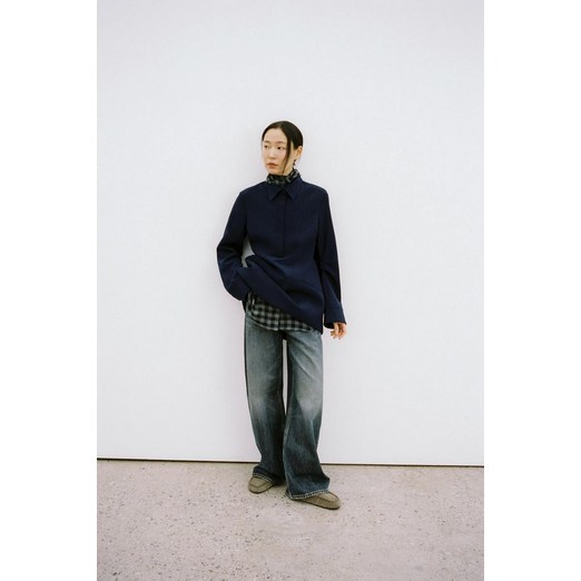 ZARA ZW 컬렉션 숏 셔츠 원피스  네이비