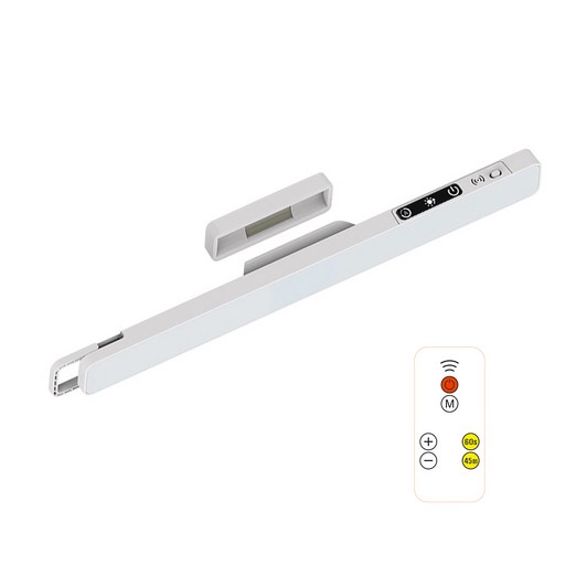 HUIJII 무선 마그네틱 탈착식 터치 학습 스탠드  리모컨 화장대 조명 2000mAh 배터리, 화이트