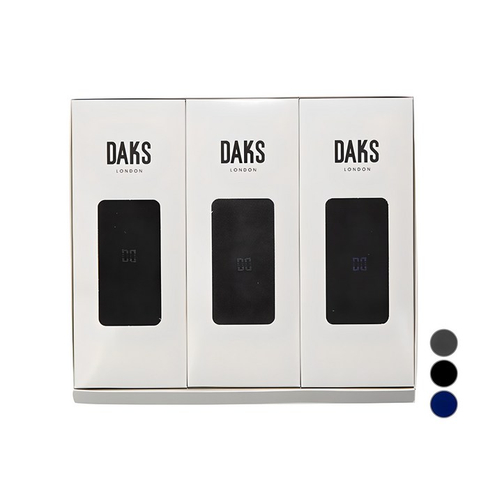 닥스 남성용 신사 무지 장목 3족 양말 선물세트  쇼핑백