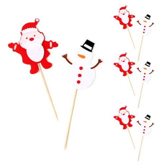 파티해 펠트 크리스마스 데코픽 산타와 눈사람 세트, 혼합색상, 4세트