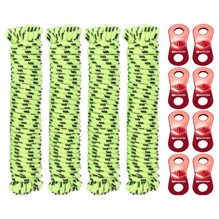 벅703 형광스트링 6mm 4p  알루미늄 땅콩 스토퍼 8p 세트