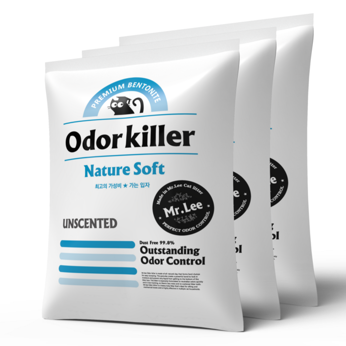 미스터리 고양이 오더킬러 네이쳐 소프트 모래, 6kg, 3개, 무향