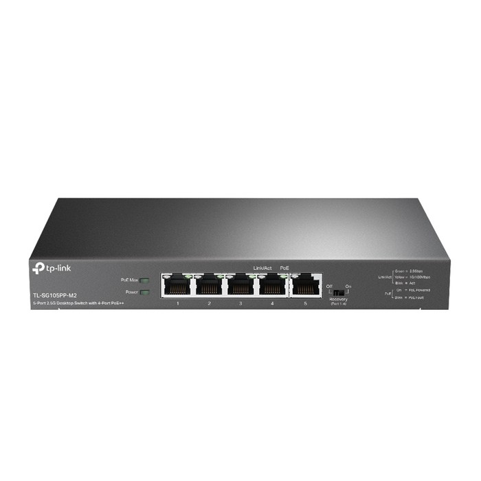 티피링크 5포트 2.5G 데스크탑 스위치 4포트 PoE, TLSG105PPM2 티피링크 5포트 2.5G 데스크탑 스위치 4포트 PoE, TLSG105PPM2