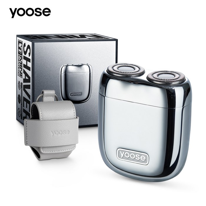 yoose 미니 전기 면도기 휴대용 면도기 완전 방수 USBC 충전식 휴대용 파우치 포함, Yoose Mini Shaver, 실버 yoose 미니 전기 면도기 휴대용 면도기 완전 방수 USBC 충전식 휴대용 파우치 포함, Yoose Mini Shaver, 실버