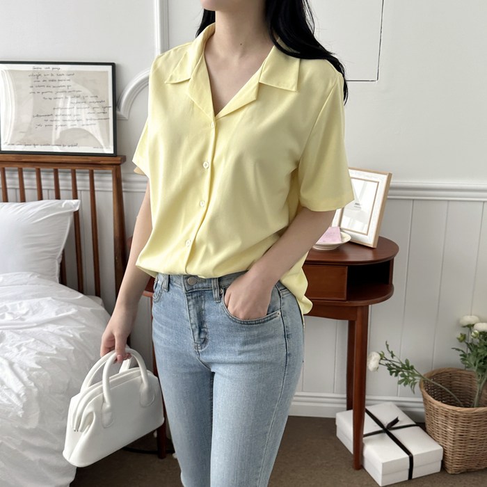 플루터 여성 반팔 블라우스 셔츠 4종 7컬러 히든버튼 린넨워싱셔츠 오픈카라셔츠 플루터 여성 반팔 블라우스 셔츠 4종 7컬러 히든버튼 린넨워싱셔츠 오픈카라셔츠