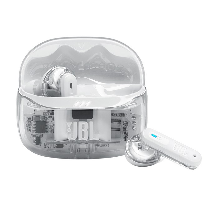 삼성공식파트너 JBL TUNE BEAM2 무선 블루투스 이어폰 커널형 노이즈캔슬링 사운드 최대 48시간 IP54 Google Fast Pair 전용앱 가성비 무선이어폰, JBLTBEAM2, 고스트 화이트