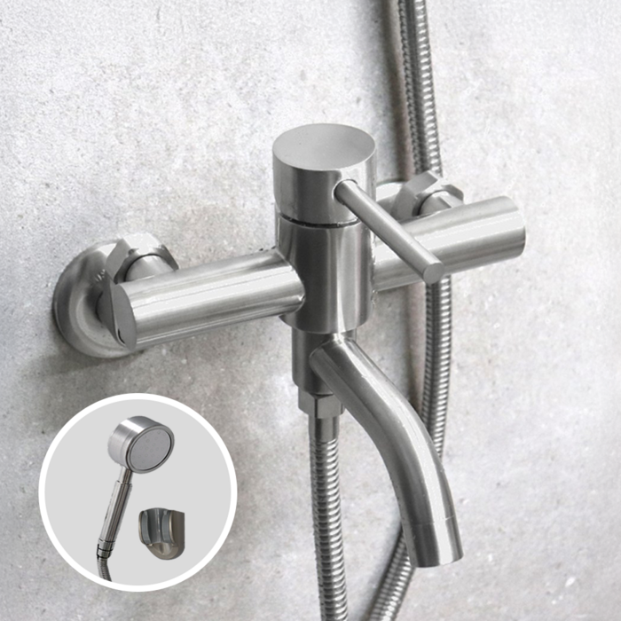 로딘 회전형 무광 스텐 샤워수전 욕실 욕조 샤워기 수도꼭지 IN132, 1개