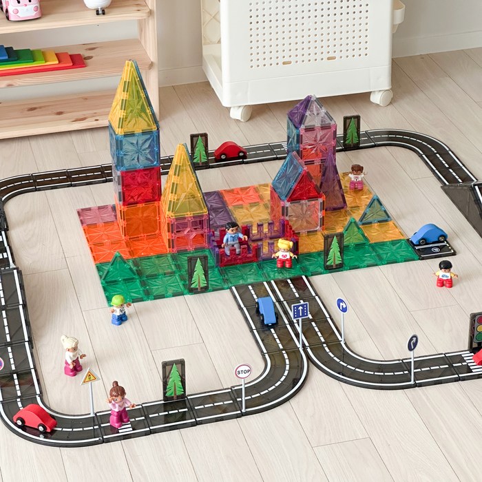 맥킹덤 도로 맥타일즈 자석블럭 교구 장난감 30PCS, 1개