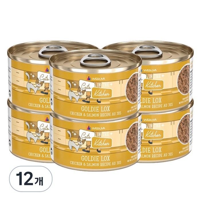 웨루바 캣츠 인더 키친 골디 락스 주식캔 6p, 닭, 90g, 12개 웨루바 캣츠 인더 키친 골디 락스 주식캔 6p, 닭, 90g, 12개