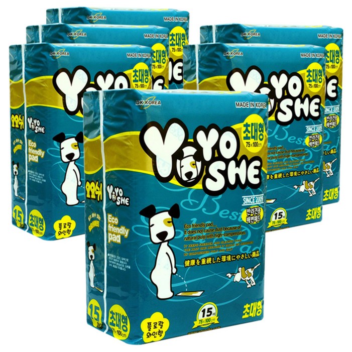 요요쉬 반려견용 배변패드 플로랄와인향 15매, 15개입, 6개
