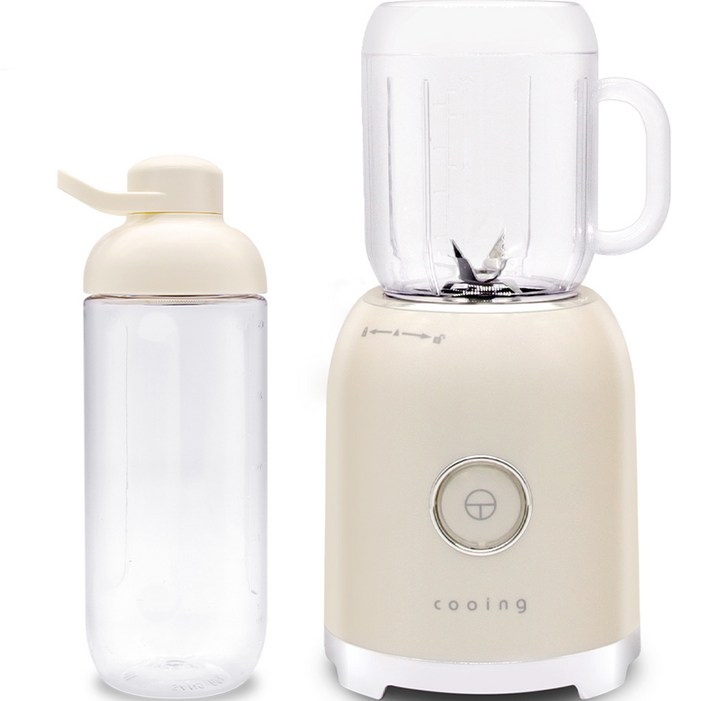 쿠잉전자 레트로 미니 믹서기 크림 BLD250C