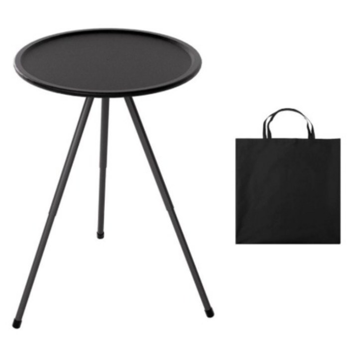 와이에스컴퍼니 높이조절 초경량 캠핑 원형 보조테이블  보관 가방 세트