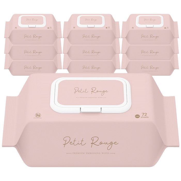 쁘띠루쥬 70평량 엠보싱 물티슈 캡형