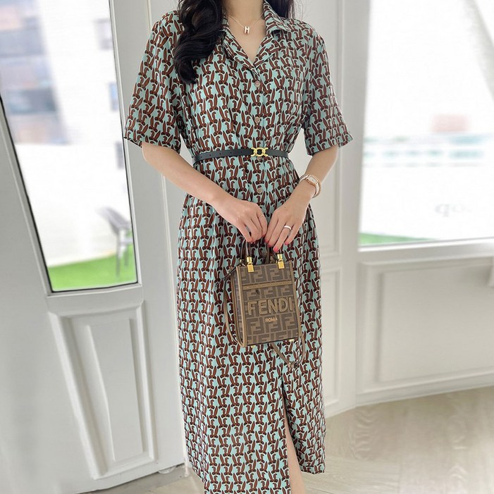 루시다 리나 레이온 맥시 원피스  벨트 세트