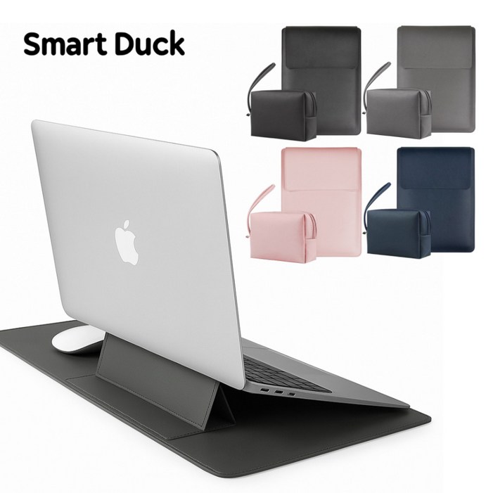 스마트덕 노트북 파우치 거치대 겸용 맥북 LG그램 삼성 가방 케이스, 올그레이