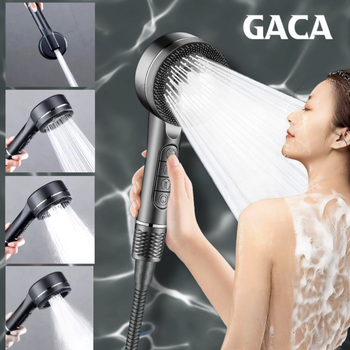 GACA 샤워기헤드 5단조절 온오프샤워기 수압상승 필터포함 GACA 샤워기헤드 5단조절 온오프샤워기 수압상승 필터포함