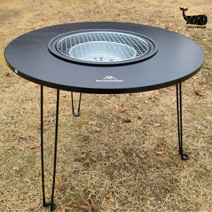마운틴하이커 캠핑 바베큐 테이블 접이식 화로 화로대 난로 테이블 원형 + 수납가방