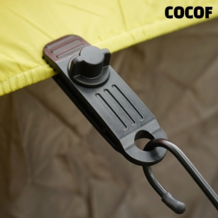 코코프 캠핑 고강도 악어형 뉴타프클립 집게 10개세트 파우치포함, 블랙