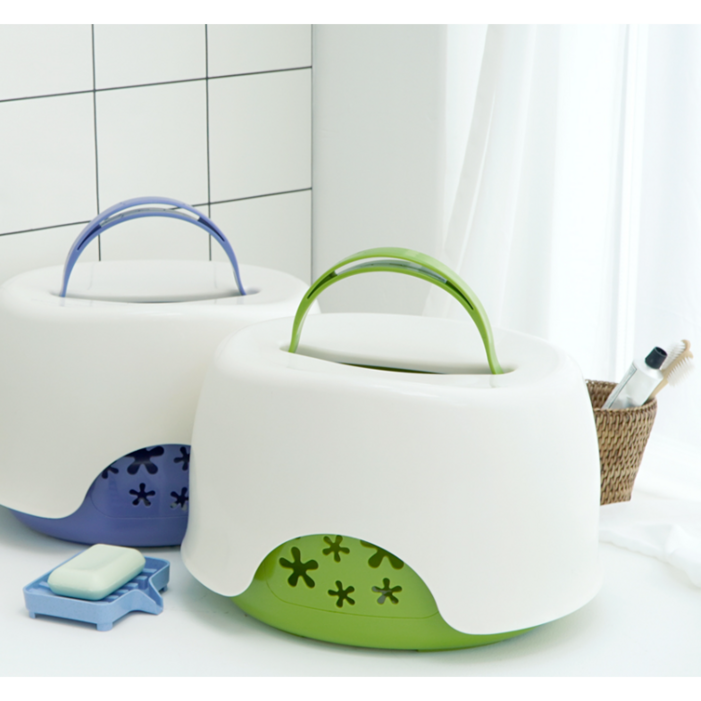 바스핏 목욕 의자 바구니 수영 욕실 샤워 수영장 실리콘 미니 물빠짐, 라이트그린