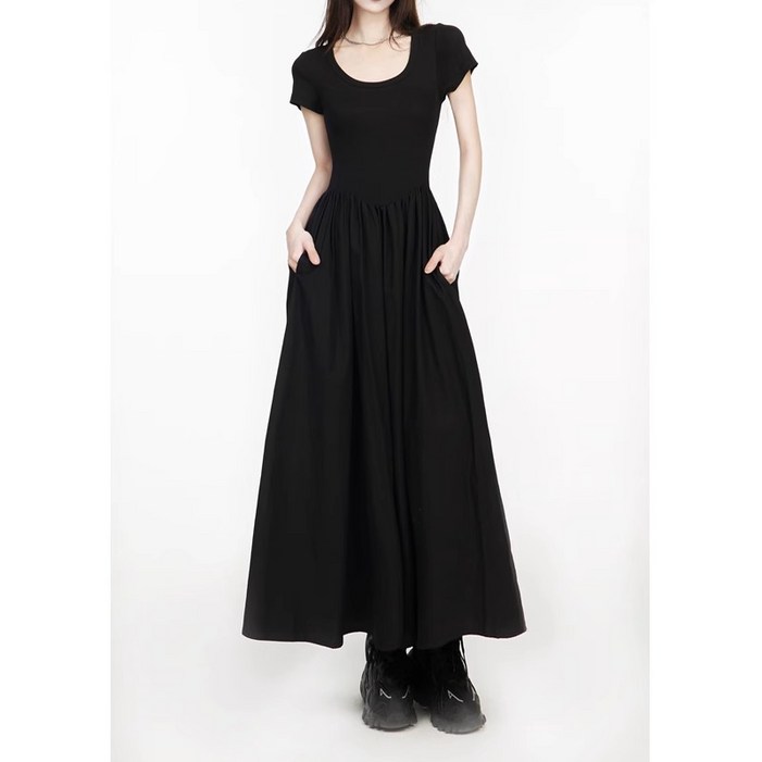 Novasatr 여성 여름 데일리룩 반팔 A롱 원피스 Novasatr 여성 여름 데일리룩 반팔 A롱 원피스