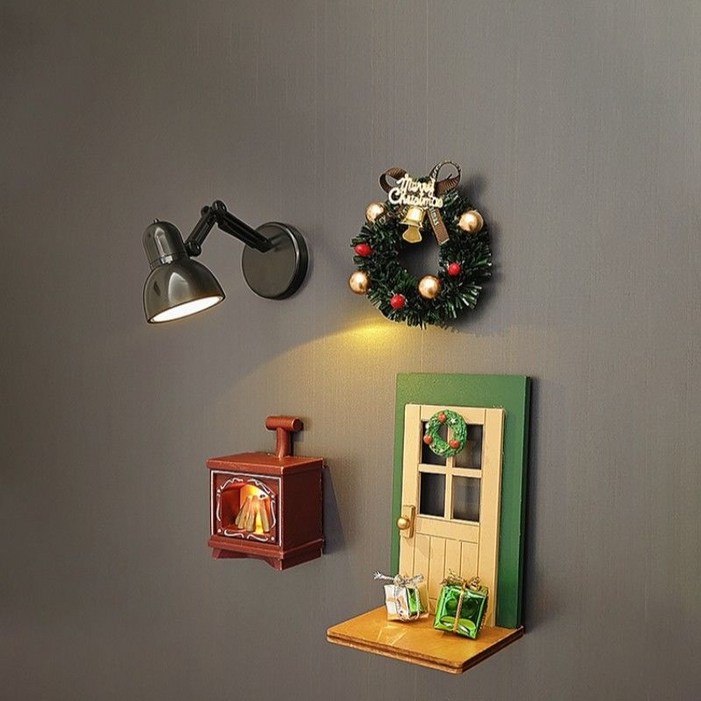 해피유통   여성용 냉장고 자석 크리스마스 분위기 목문 냉장고 자석 크리스마스 리플 세트 장식 자석 스티커    mgy