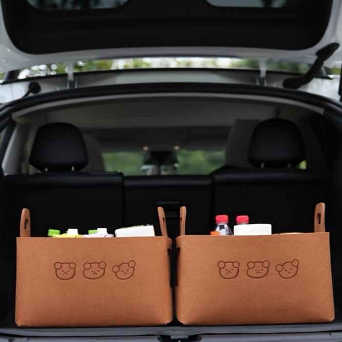 다용도 차량용 귀여운 디자인 깔끔수납 바구니 정리함 2p 세트