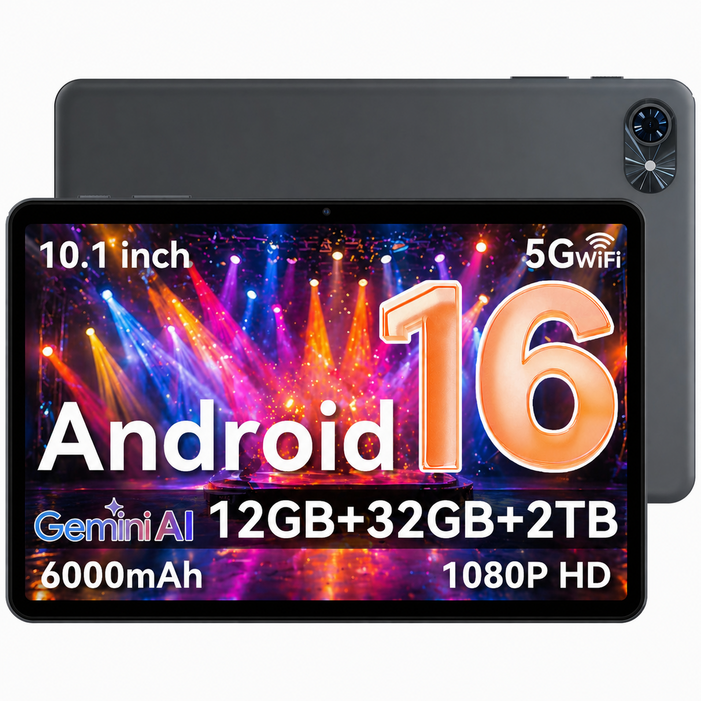 TABWEE 태블릿 1239GB32GB 6000mAh Android16 Gemini 2 10인치 HDIPS 디스플레이 WiFi6듀얼스피커 GMS인증 학습용 테블릿 pc, WiFi, 32GB, 회색