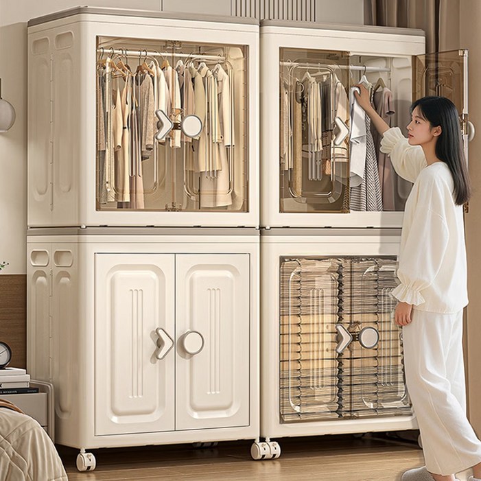 WoWo 대용량 접이식 수납함 레이어드 옷장 이불장 접이식 리빙박스 정리함