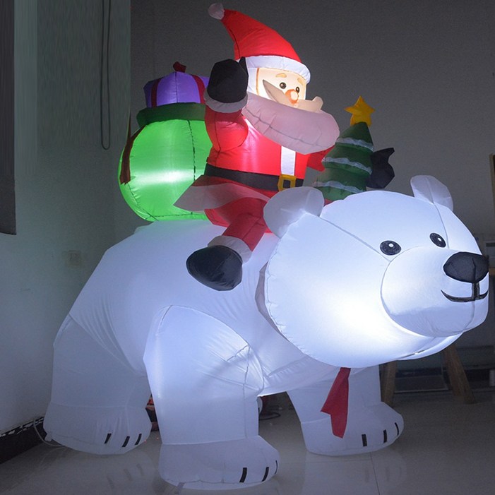 크리스마스 에어벌룬 야외 장식 북극곰 산타 무빙 LED 소품 크리스마스 에어벌룬 야외 장식 북극곰 산타 무빙 LED 소품