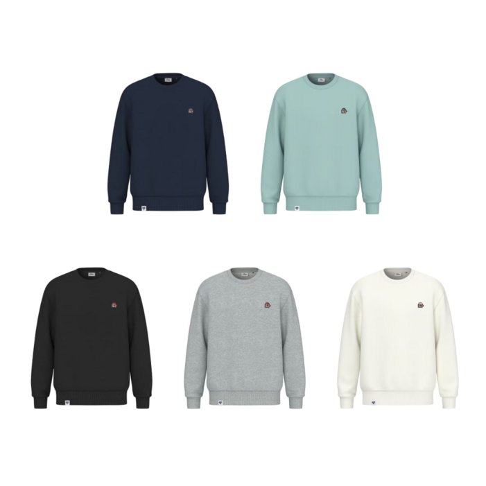 헤지스 PHIZ 남녀공용 25SS 프렌치테리 실켓 스몰로고 맨투맨