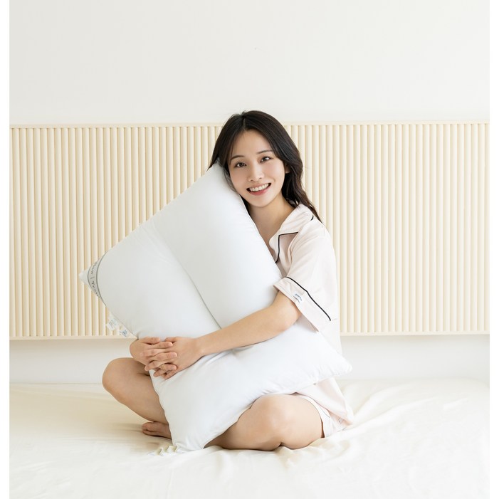 플랫화이트 시그니처 방수 편한 호텔 경추베개, 2개, 화이트