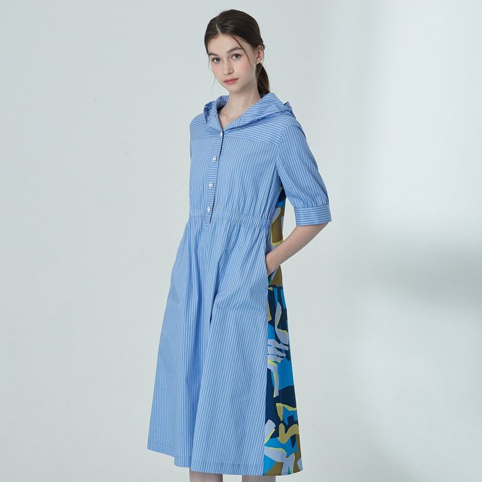 기비 GIVY 그래픽 후드 버튼 원피스 GY25M1FRD9431