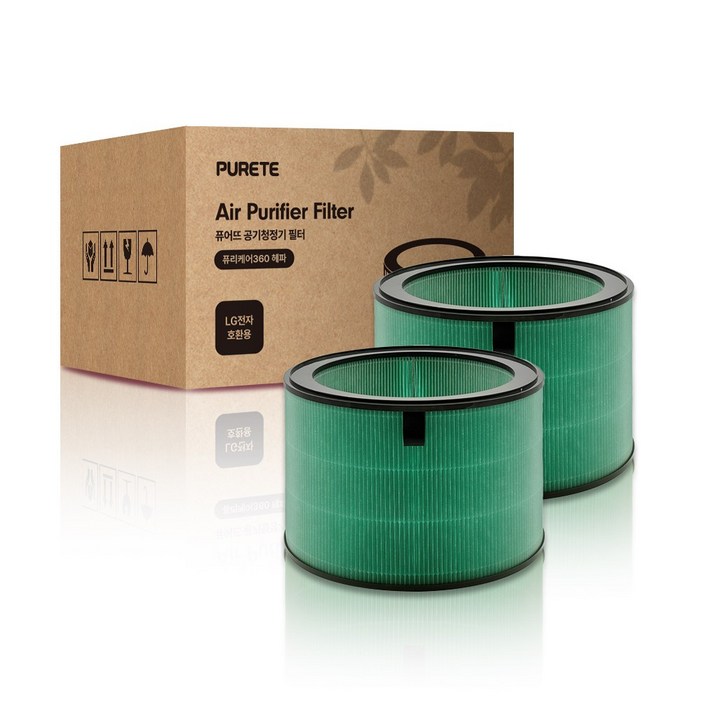 퓨어뜨 LG 엘지 공기청정기 필터 퓨리케어 360 호환용, 2개, 퓨리케어 360슈퍼