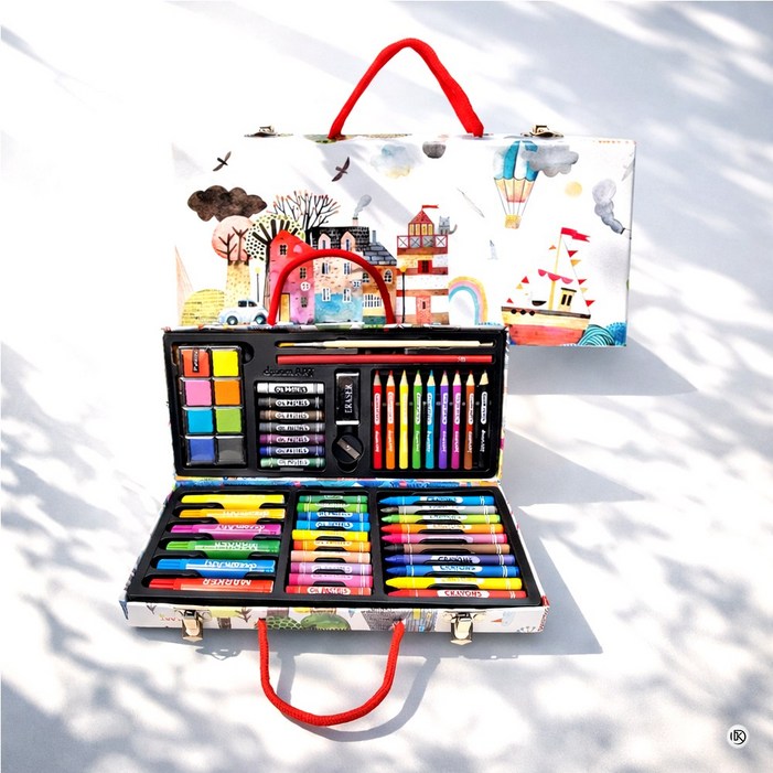 어린이선물 신학기 문구세트 학용품 졸업선물 겨울방학 유치원 어린이집 초등학생 조카 생일 미술세트55P, 1세트