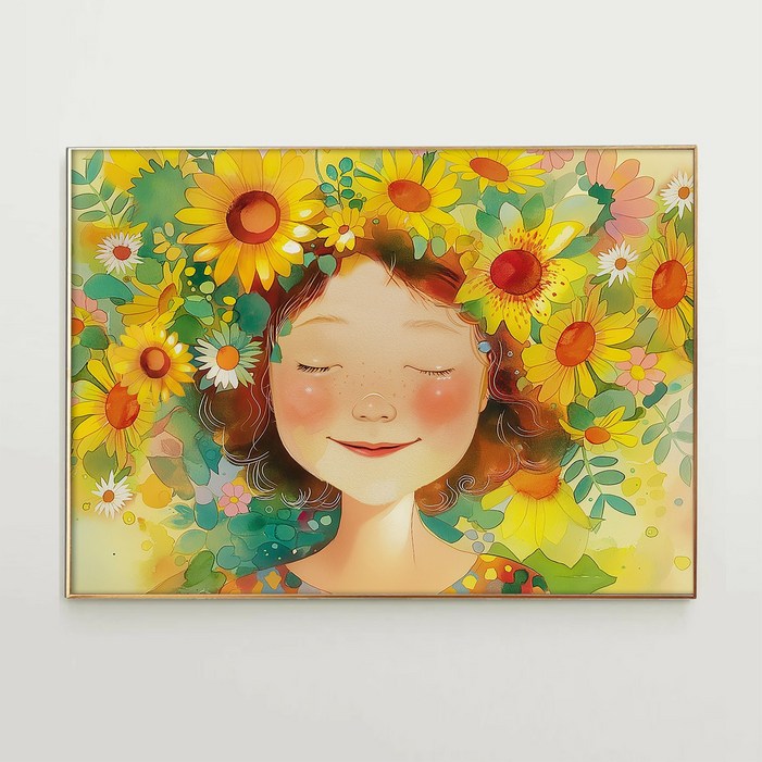 복들어오는 행복한 그림 2종 거실 현관 복도 인테리어 액자