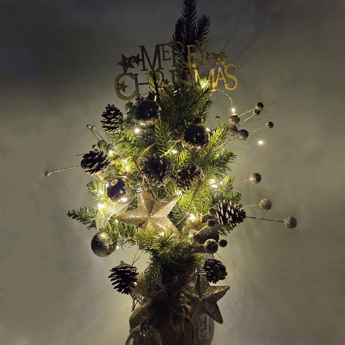 5시건 당일출고 REGN 아마존 베스트셀러 감성 프리미엄 LED 미니트리 오르골 풀세트, 1.그린30x50cm