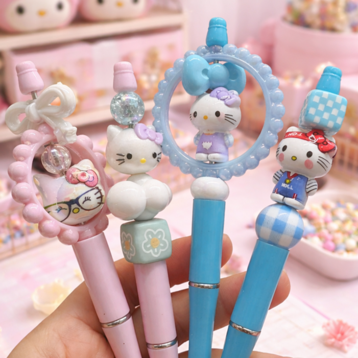 볼펜 꾸미기 5개 세트 캐릭터 비즈 볼꾸 DIY