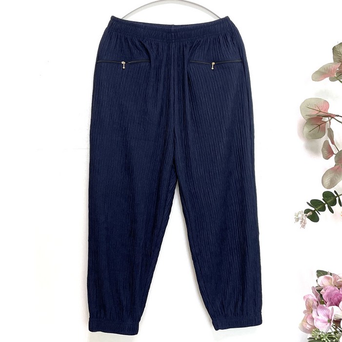 국민할매 할머니옷 봄가을 후꾸르 플리츠 지퍼 시보리 몸빼바지HW1304 춘추복 요양원옷 밴딩바지 일바지