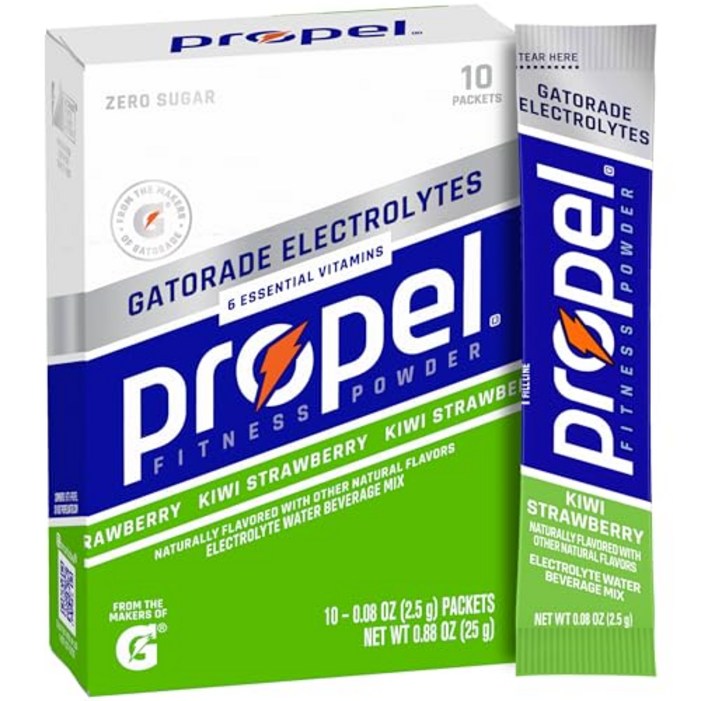 프로펠 파우더 패킷 키위 딸기 (전해질, 비타민, 무설탕), Propel Electrolyte Enhanced Water Drink Mix Powder Packets, Kiwi S